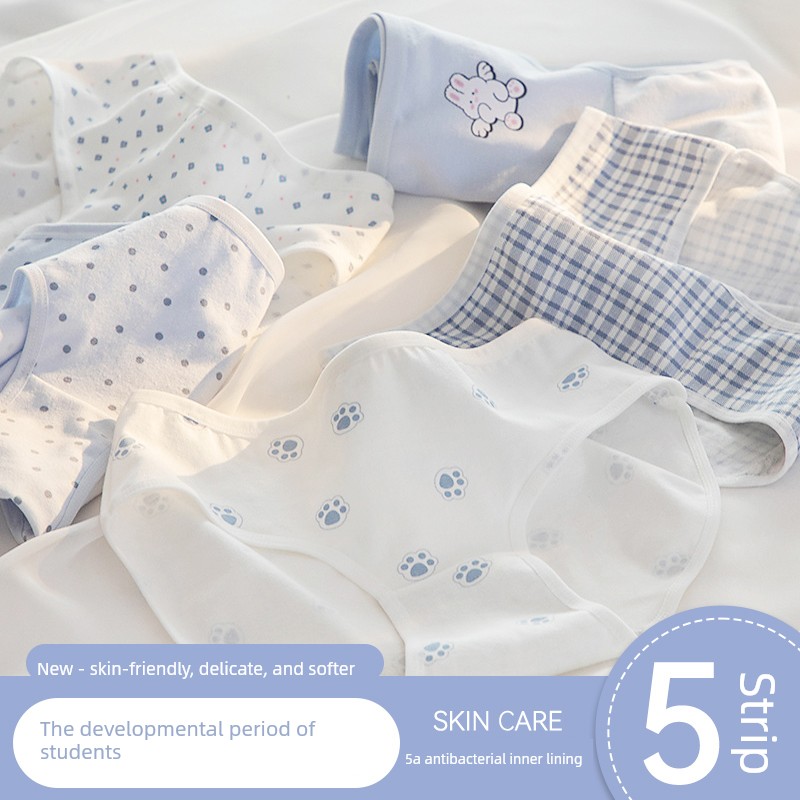 Girls' Underwear for Development Period, Pure Cotton for 12-Year-Old Girls, Junior High School Students, All-Cotton A-Class Girls' Triangle Briefs — 5