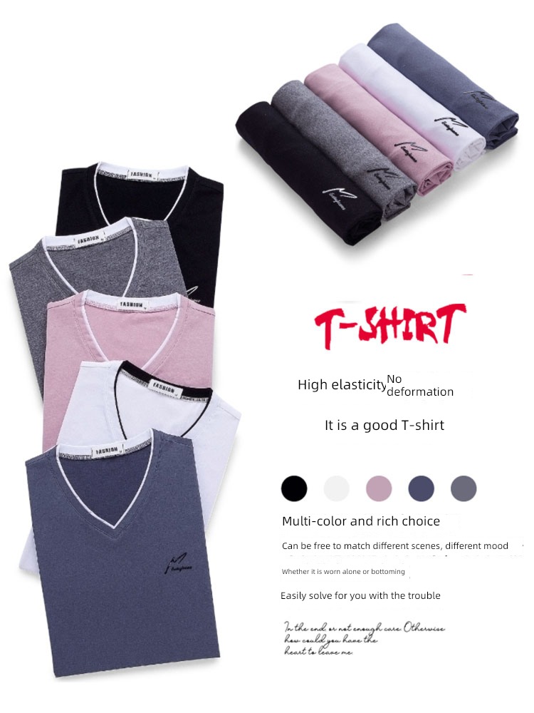 NGGGN man V-neck Thin money Put on your clothes Short sleeve T-shirt