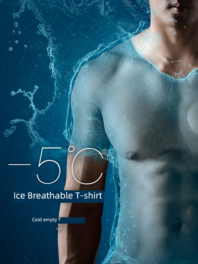 Ice silk ultrathin Simplicity Half sleeve Pure white Big size T-shirt