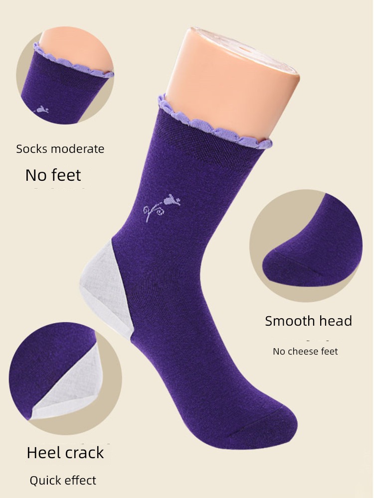 Leaf chart men and women heel type Anti cracking socks