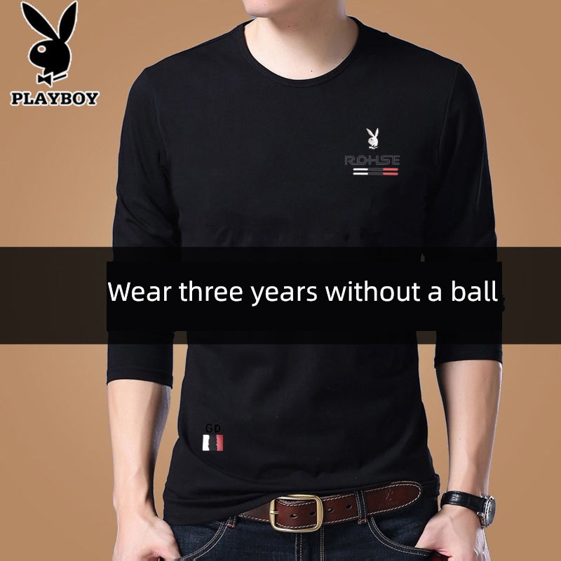 dandy Long sleeve T-shirt man 2022 Autumn clothes pure cotton Put on your clothes trend Undershirt Autumn clothes Big size men's wear