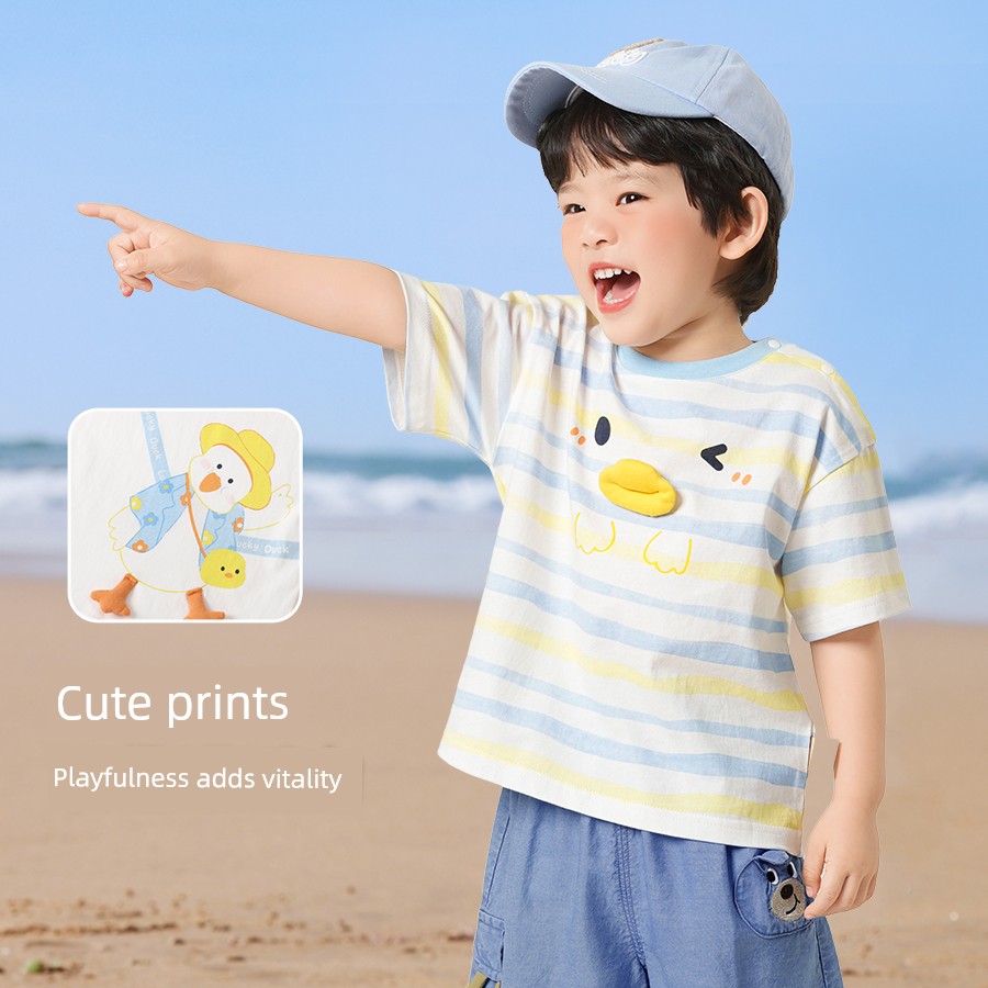 [Short Sleeve Clearance] Children's Short Sleeve T-Shirt Summer Trendy Brand Simple Cartoon Fashion Brand Kids' Clothing Baby Half Sleeve — 3