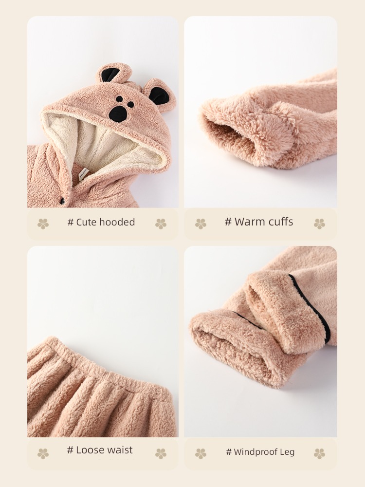 Autumn and winter female keep warm suit Flannel lovers pajamas