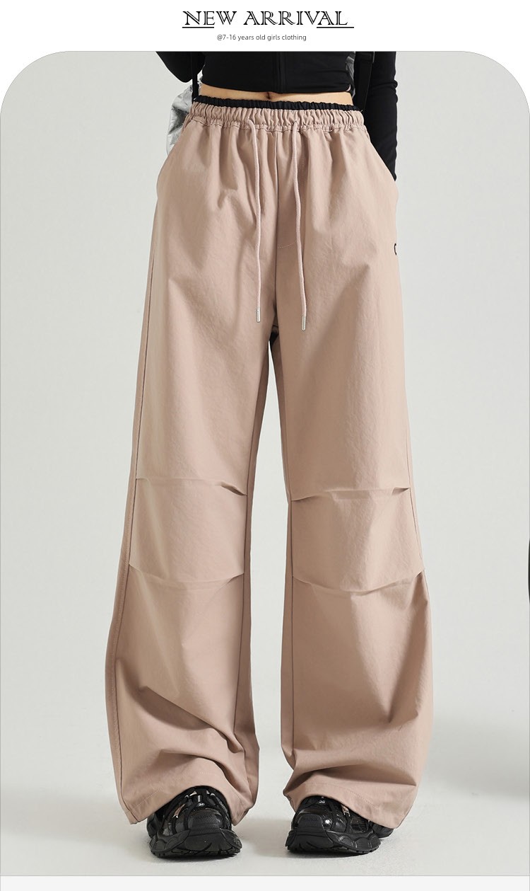Girls' Cargo Pants Spring and Autumn 2026 New Straight-Leg Pants Youth Casual Pants Loose Fit Big Girl Sports Pants — 22