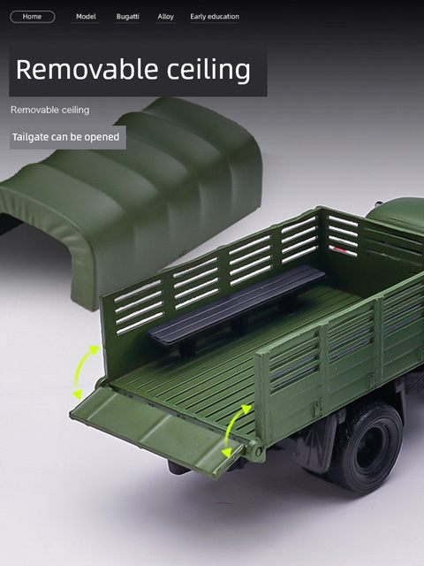 1/64 Jiefang Truck CA10 Alloy Simulation Car Model Military Car Model Collection Ornament Toy Nostalgic Boys