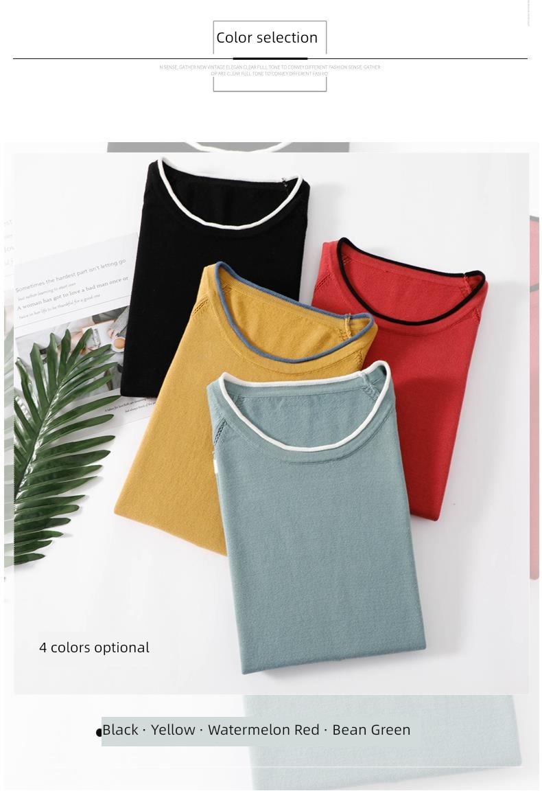 spring and autumn Thin money 100% Condom Low collar Long sleeve Sweater