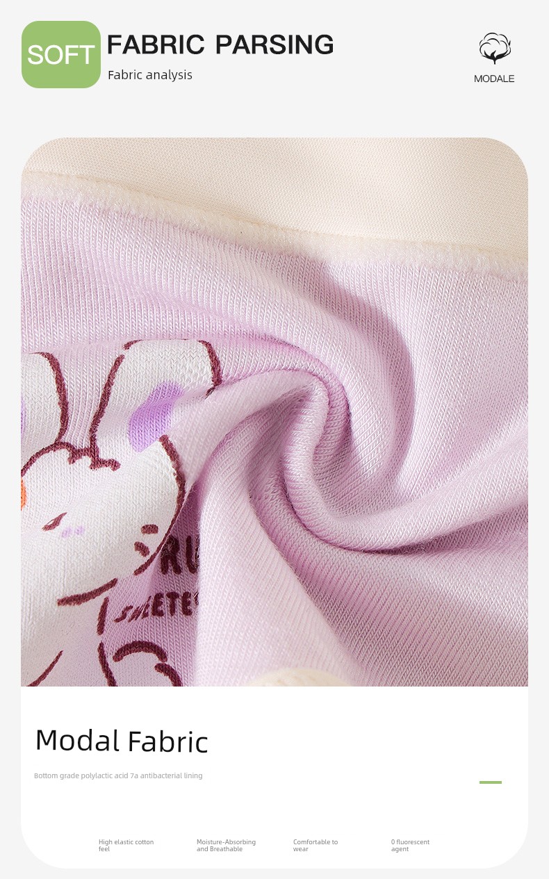 Modal Girls' Briefs, Suitable for All Seasons, Thin and Breathable, Girls' Underwear, Children's Boxer Briefs, Eco-Friendly Silk — 17