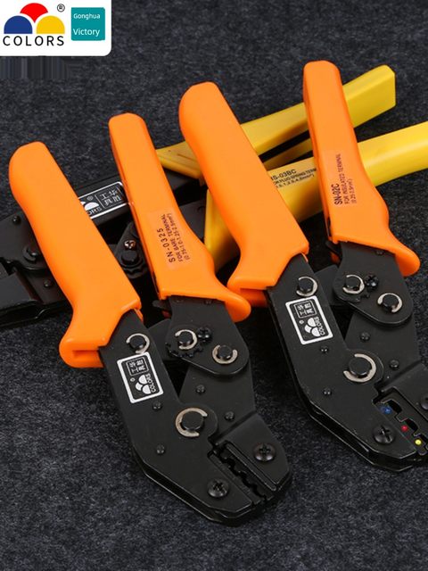 Huasheng SN-28B/48B/02C/06WF cold press terminal clamp spring bare tube type pre-insulated terminal crimp clamp