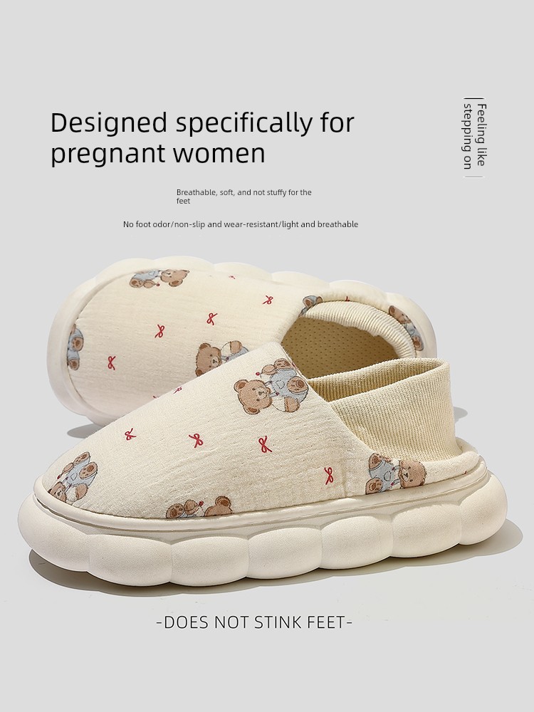 Maternity Shoes for Postpartum Women, Thin Style for Spring and Summer, Closed-Back, Soft Sole, Non-Slip, Thick-Soled Slippers for All Seasons
