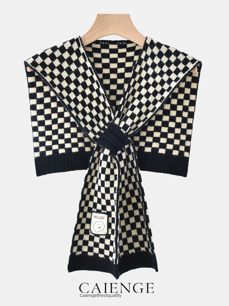 Internet celebrity spring and autumn high-end Chessboard female thickening Shawl