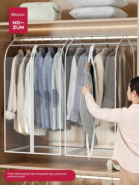 Clothes dustproof cover hanging household coat down jacket suits dustproof clothes wardrobe clothes wardrobe clothes storage cover