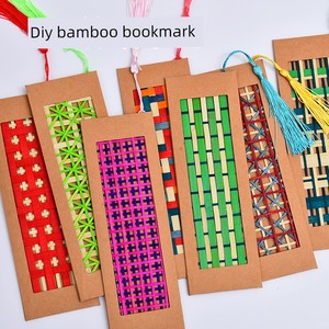 Bamboo Weaving Bookmarks, Handmade Bamboo Weaving Bookmark DIY Material Kit, Colorful Bamboo Strips, Bamboo Slats, Bambo