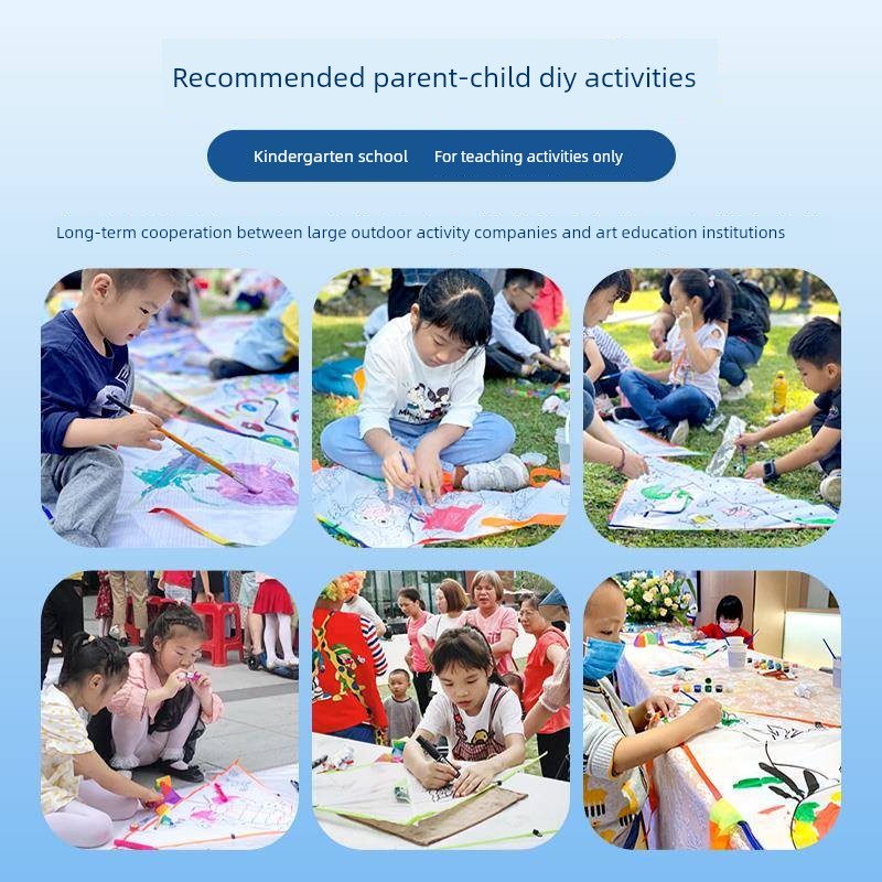 White Kite DIY Material Kit Easy White Handmade Children's Kite for Kindergarten Dfxsr318 Painting and Doodling