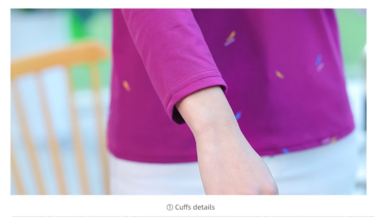 ma'am printing Autumn  Collar Undershirt Long sleeve T-shirt
