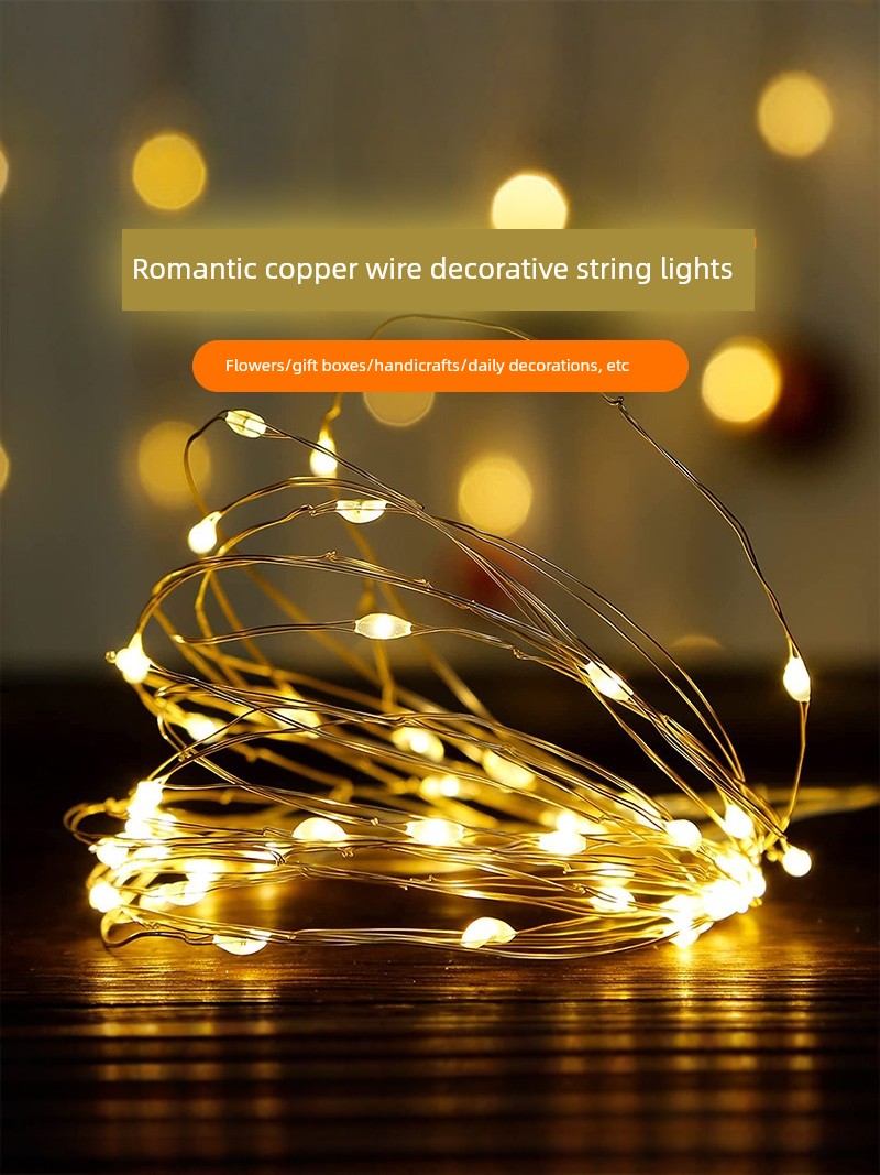 Led Copper Wire Lights, Flashing String Lights, Birthday Atmosphere Lights, Birthday Flower Bouquet Gifts, Starry Sky Decoration