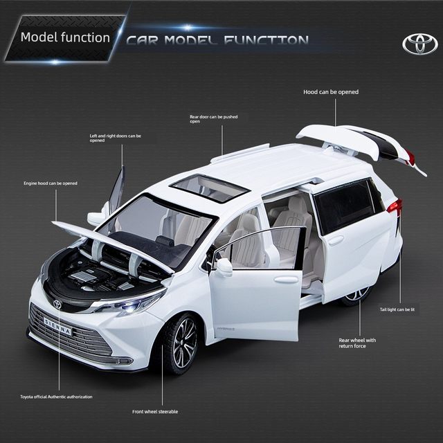 Toyota Senna alloy car model Grevia business mpv simulation car ornament children boy toy car