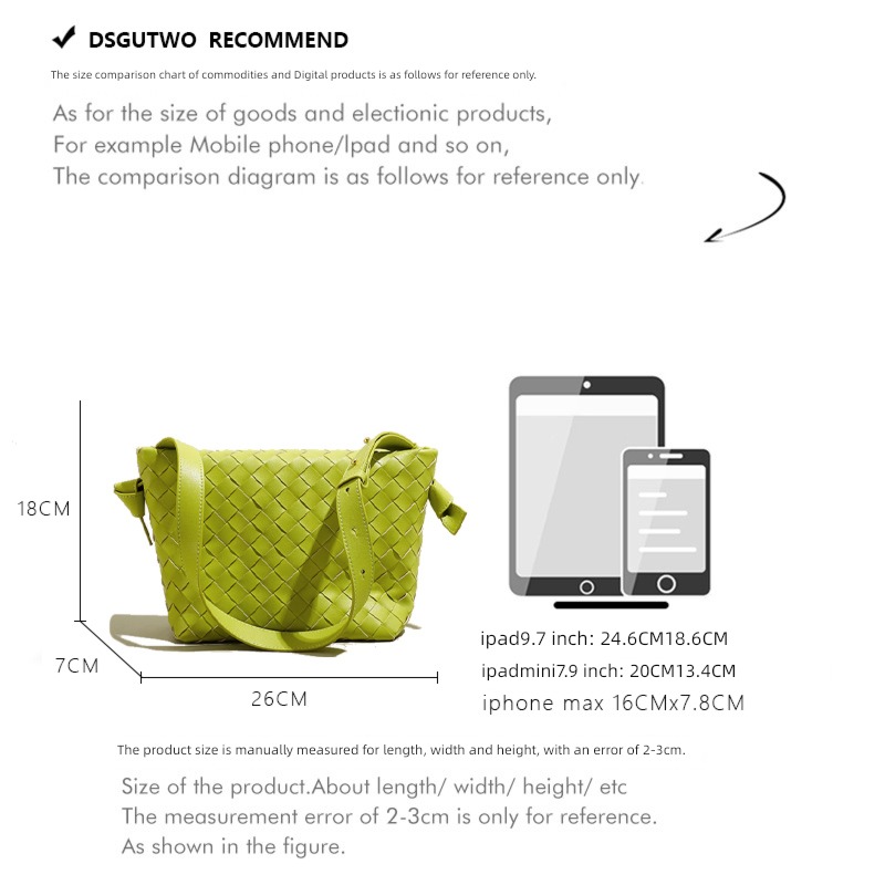 DSGUTWO weave genuine leather high-capacity texture Female bag