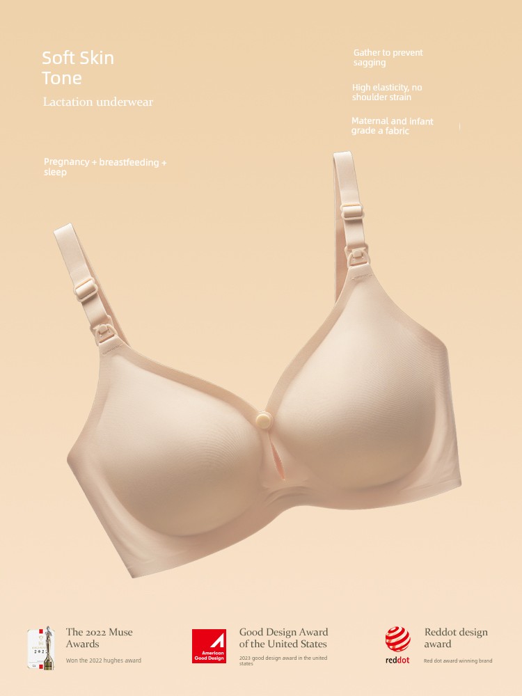 Wu Yuan Nursing Bra Anti-SAG Push up Postpartum Summer Thin Nursing Special Nursing Intimates Pregnant Women Big Chest Special — 4