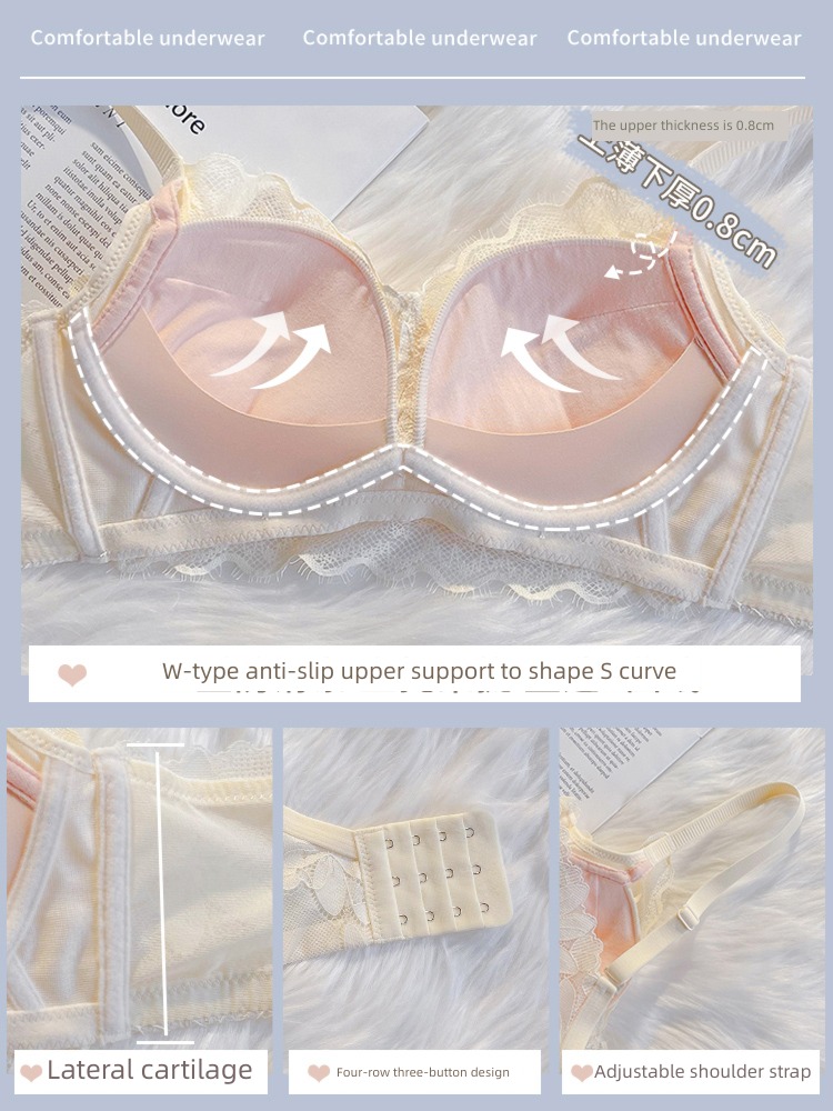 Small chest Gather together Wireless  girl suit Underwear