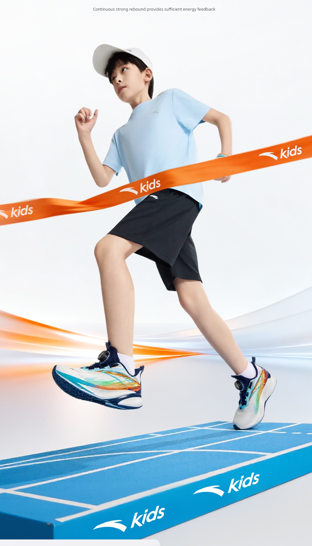 Anta Children's Wave 4 Running Shoes 2026 Summer New Breathable Professional Physical Test Running Shoes for Boys and Girls Youth Shoes — 8