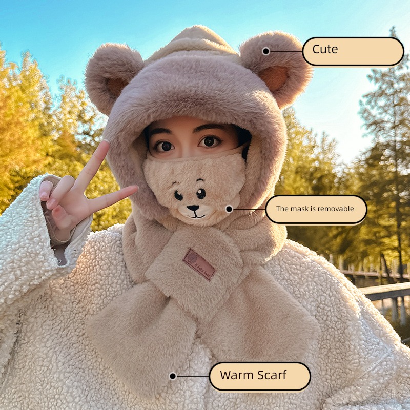 lovely one female winter Windbreak Cold proof Hat scarf