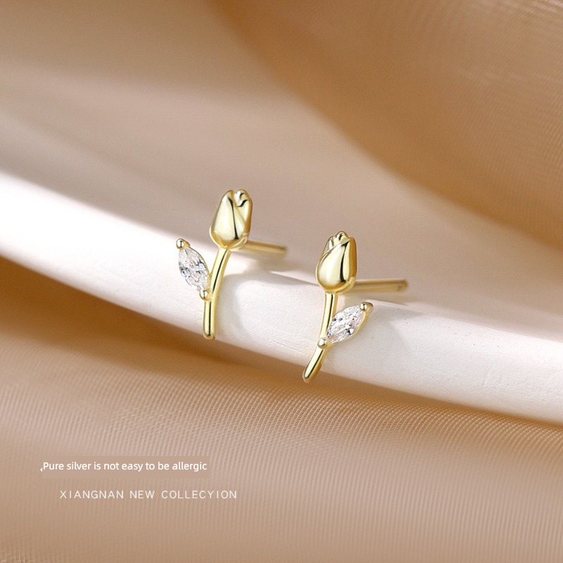 Xiangnan 925 Sterling Silver female Minority Advanced sense tulips