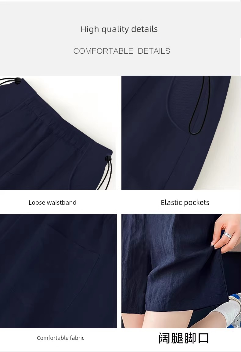 Maternity Shorts for Summer, Thin Style for Outerwear, 2026 New Model, Linen Wide-Leg Pants, Non-Tightening on the Belly during Pregnancy, Summer Wear — 9