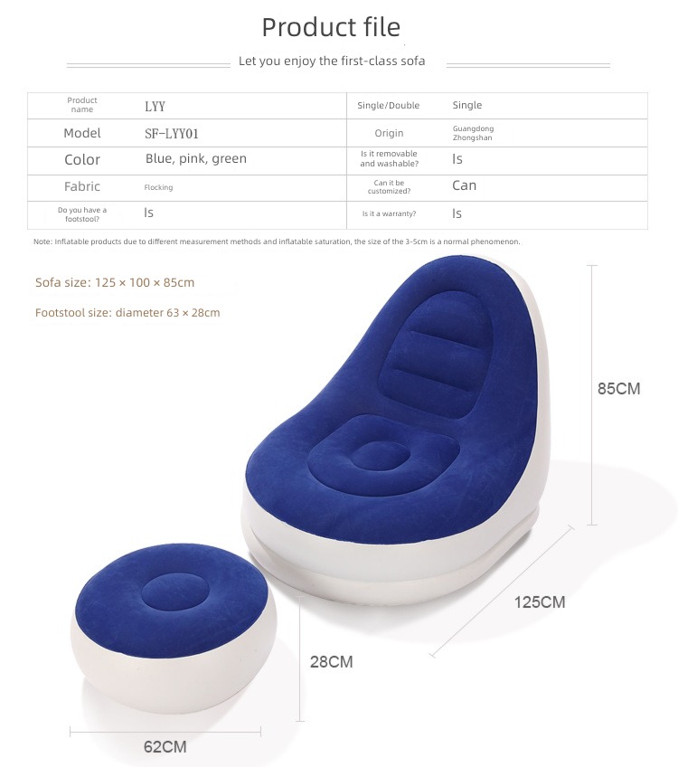 thickening Inflatable bed children household bedroom chair Single person