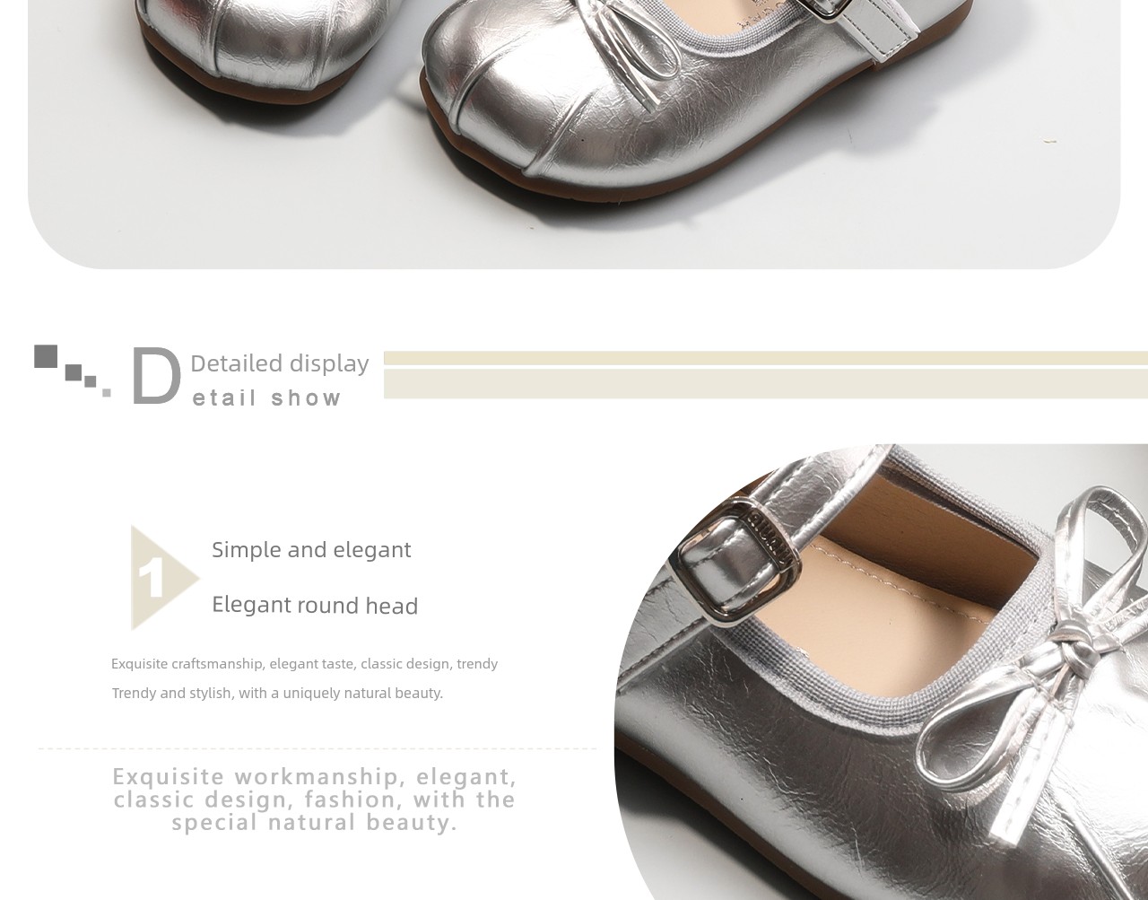 Children's Shoes, Girls' Silver Leather Shoes, 2026 Spring and Autumn New Style, Bow-Knot Princess Shoes, Baby Girl's Single Shoes — 19