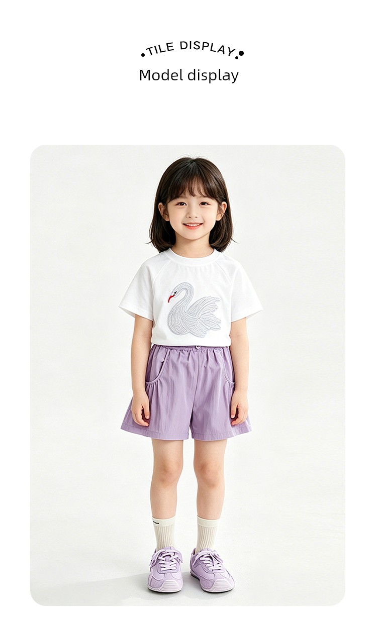 Lomi Rabbit Girls' Pure Cotton Short-Sleeve T-Shirt, Summer Thin Style, Sweet Dopamine Cute Color-Blocking New Top — 22