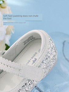 David Bella Girls' Princess Leather Shoes with Sparkling Rhinestones, Children's Crystal Shoes, 2026 Autumn New Model Pr