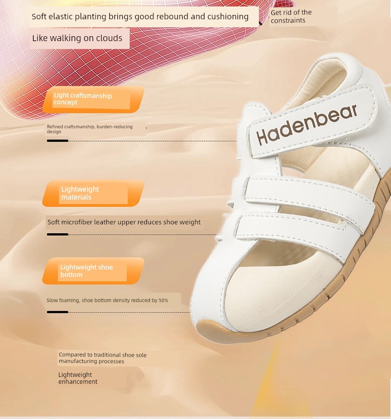 Harden Bear Children's Shoes Closed-Toe Sandals for Boys 2026 Summer New Soft-Soled Sports Beach Shoes for Girls Fashionable — 13