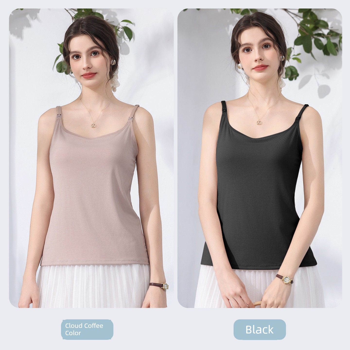 Breastfeeding Vest, Suspender Pajamas, Summer Thin Style, Special for Postpartum Breastfeeding, No Need to Wear Underwear, Bra, Can Be Used for — 4