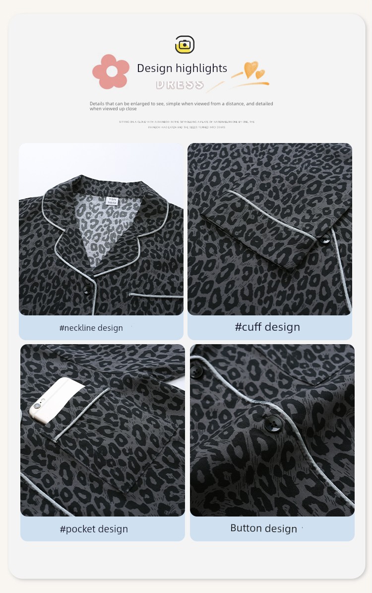 Girls' Retro Autumn-Summer Modal Woven Pajamas, Long-Sleeve Cardigan, Home Wear Set for Older Children and Students — 7