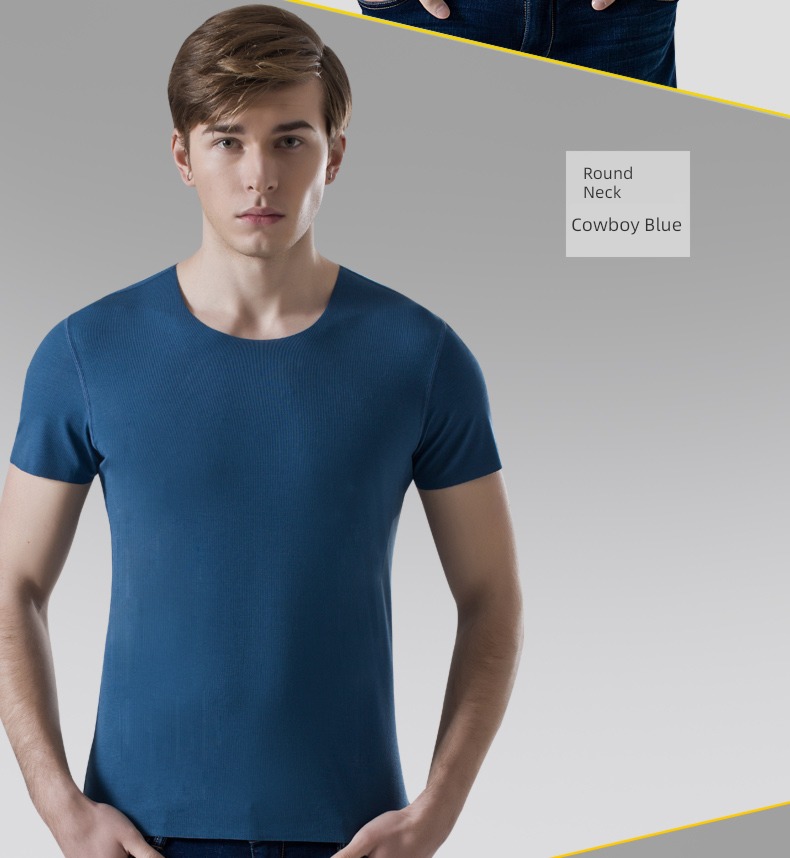 modal  man V-neck Tight fitting Undershirt Short sleeve T-shirt