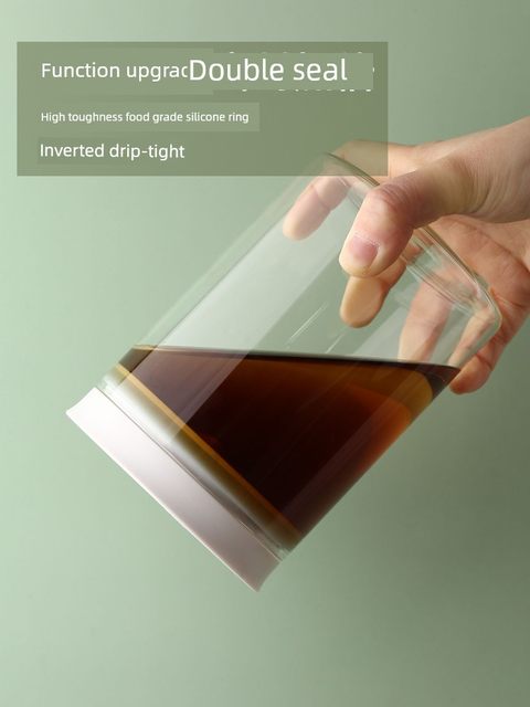 按压式玻璃密封罐咖啡豆粉茶叶零食储存厨房杂粮收纳盒储物食品级