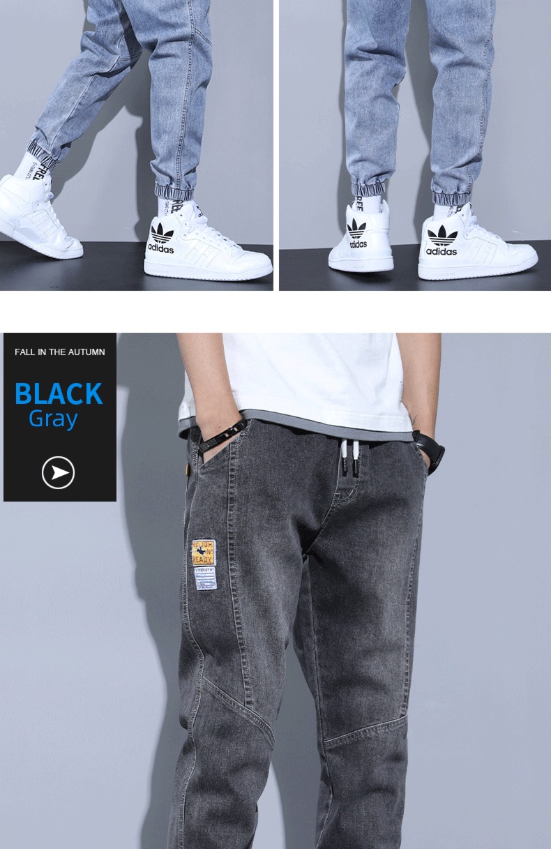 Senma autumn work clothes schoolboy Nine points Denim pants