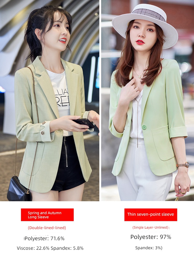 loose coat female green leisure time this year popular suit loose coat
