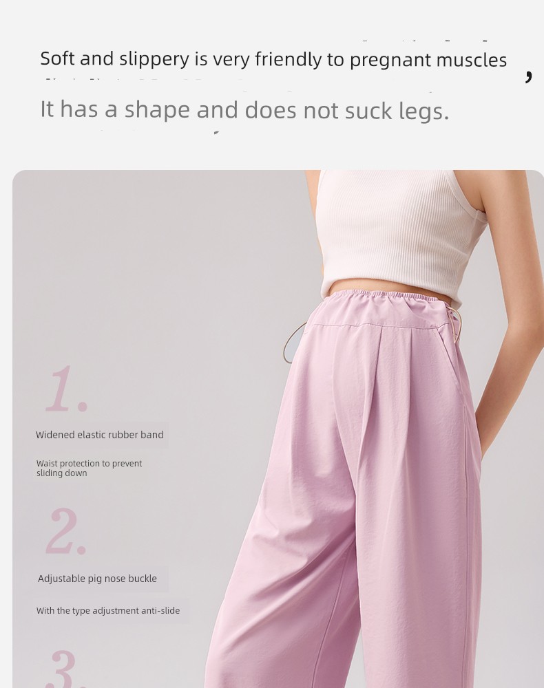 October Crystal Maternity Pants Autumn Style, Wearable Outside, Non-Tightening on the Belly, Petite Wide-Leg Cropped Casual Pants, Hydrogen Pants — 21