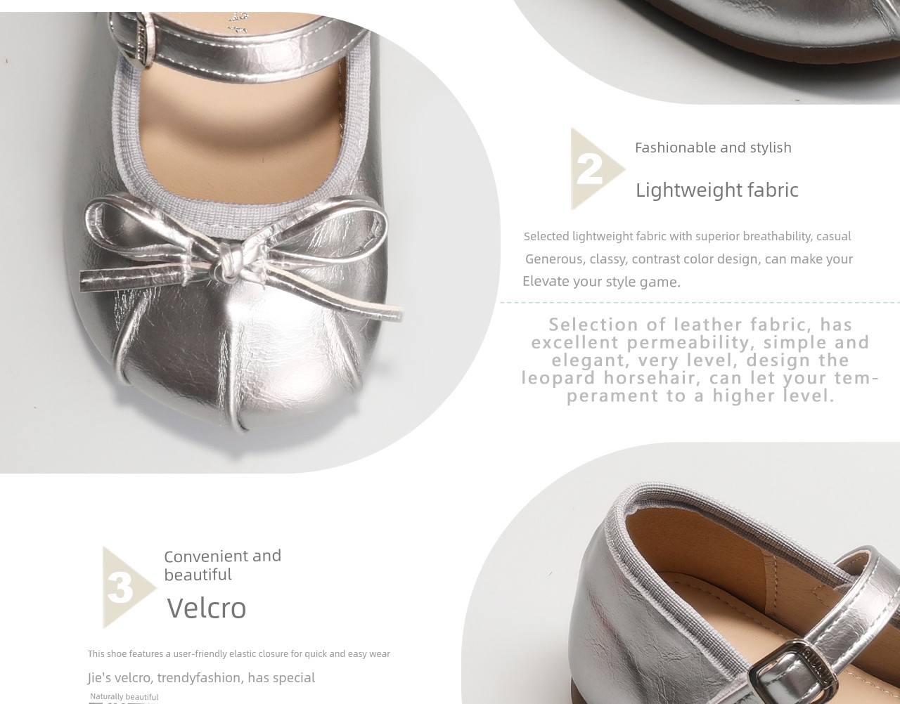 Children's Shoes, Girls' Silver Leather Shoes, 2026 Spring and Autumn New Style, Bow-Knot Princess Shoes, Baby Girl's Single Shoes — 20