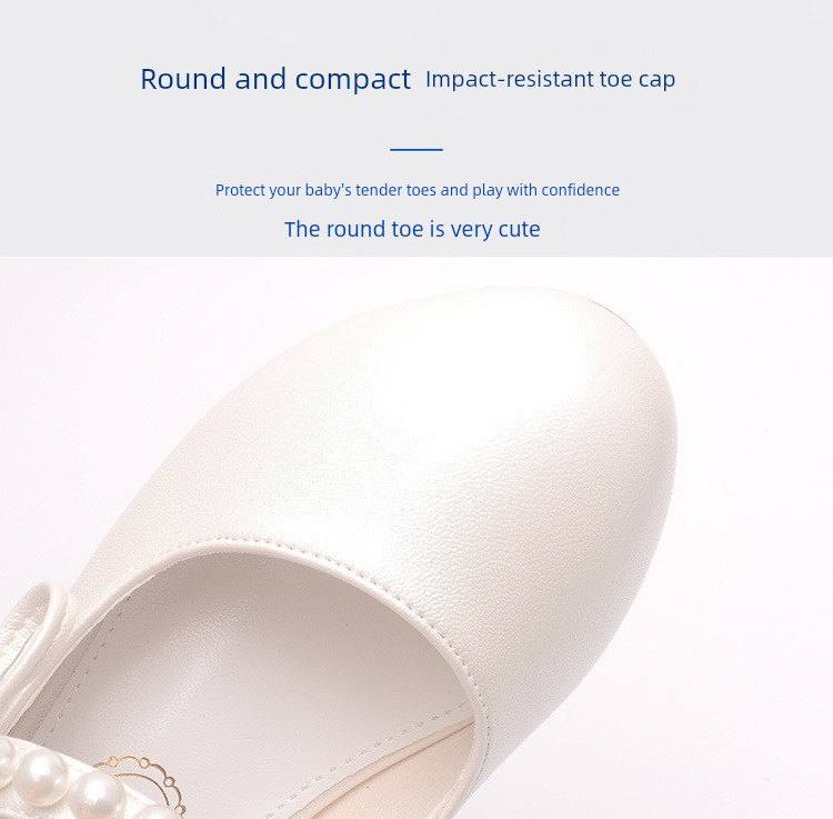Princess Shoes for Girls with Small High Heels to Match Dresses 2026 New Soft-Soled Summer White Soft Shoes for Little Girls Summer Leather Shoes — 7