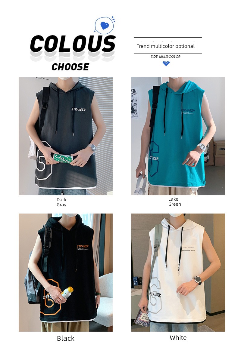 Chaopai man Thin money Hooded clothes Short sleeve T-shirt