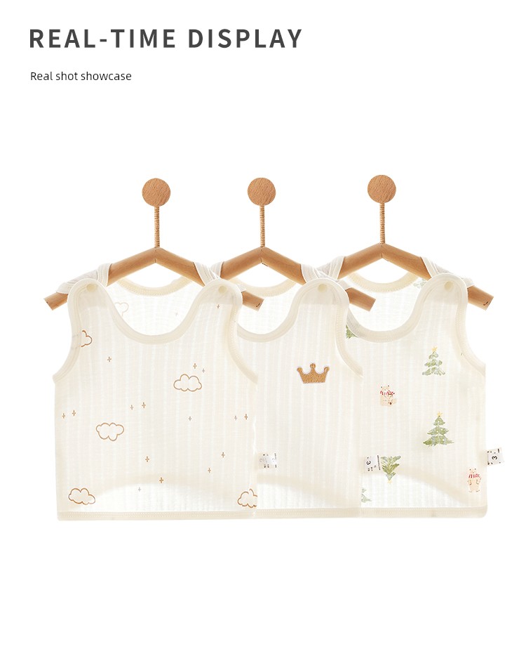 Beileyi Baby Half-Back Vest Summer Thin Pure Cotton Girls' Vest Boys' Clothing Newborn Bellyband Class a — 9