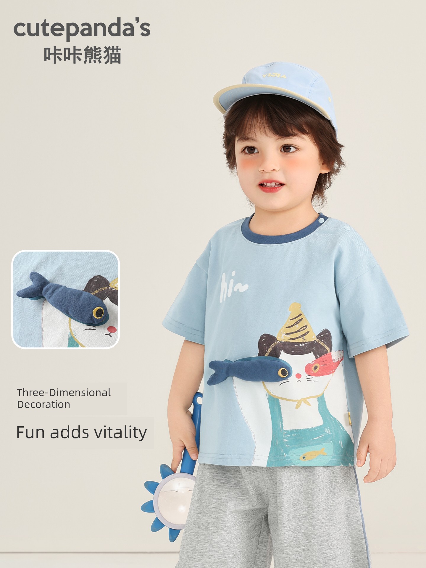 Kaka Panda Baby Clothes Boys Cartoon Short-Sleeved T-Shirt Summer Style Girls Baby Half-Sleeved Summer Tops Kidsren's Tops