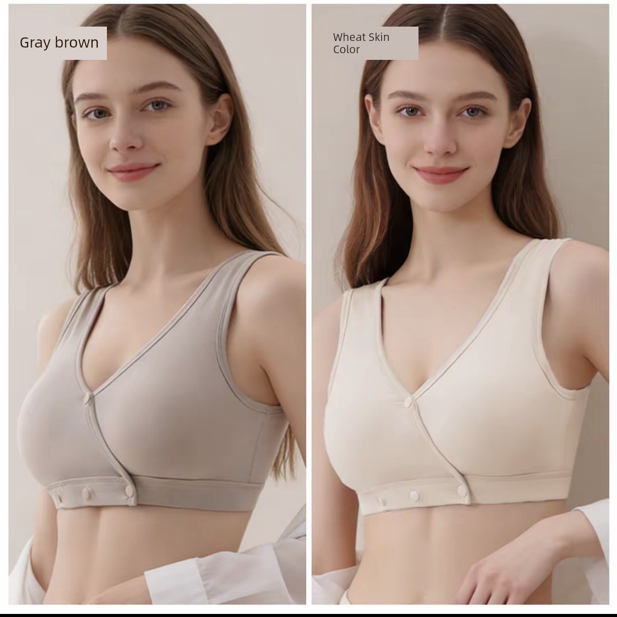 All-Cotton Nursing Bra, Cross-Style Postpartum Breastfeeding-Specific Maternity Bra, Vest-Style Sleep Night Bra — 3