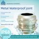 Metal waterproof joint cable sealing packing box stainless steel granular head M12 brass nickel plated lock granular head