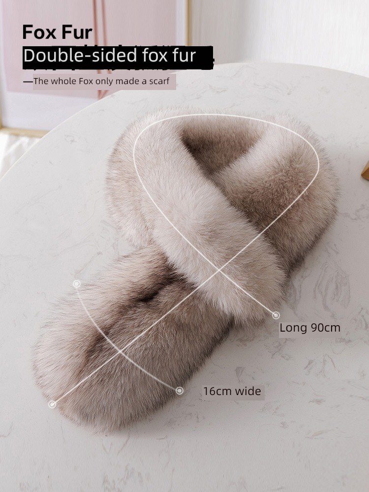 Whole skin Fox  female thickening winter Versatile scarf