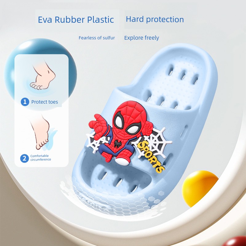 Children's Hollow-Out Water-Draining Slippers, Kids' All-Season Indoor Bathroom Non-Slip Eva Sandals for Boys and Girls — 1