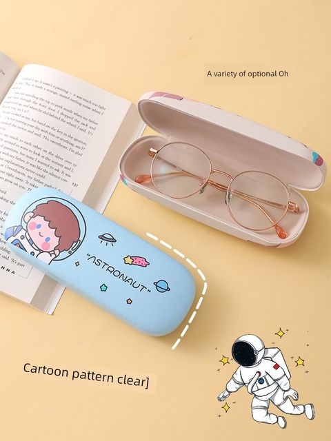 Cute glasses box portable women's high-end feeling anti-pressure and anti-fall cartoon eyes box ins sunglasses student storage