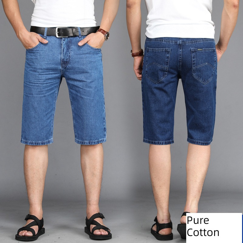 Middle aged man summer Thin money pure cotton Apple Cropped Trousers